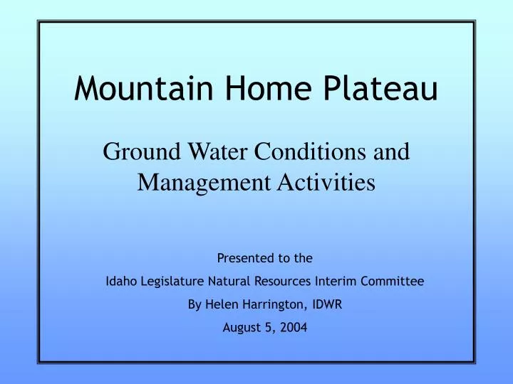 mountain home plateau