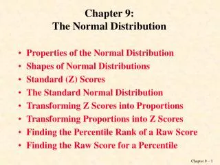 Chapter 9: The Normal Distribution