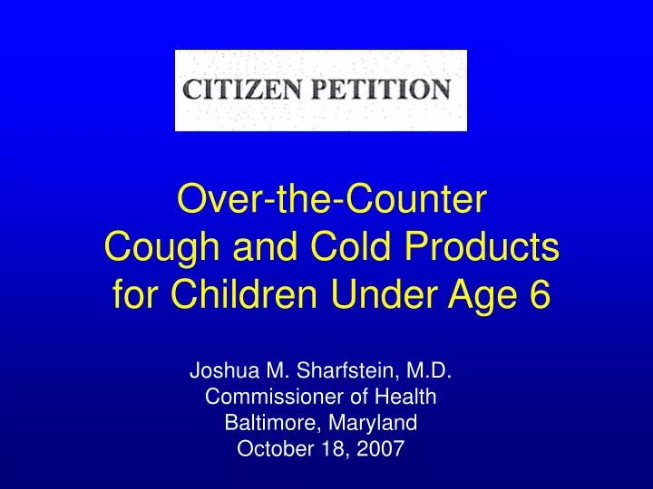 over the counter cough and cold products for children under age 6