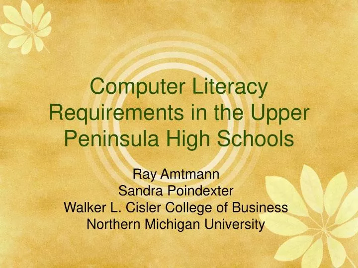 computer literacy requirements in the upper peninsula high schools
