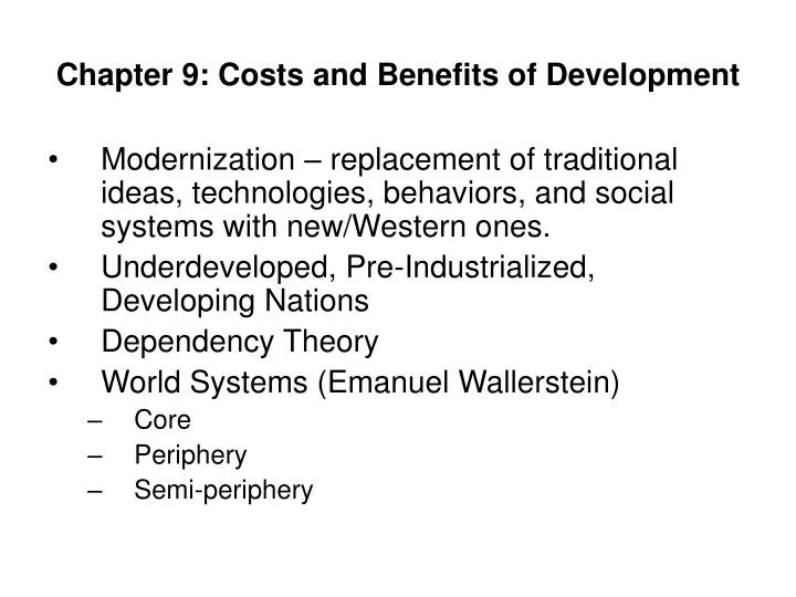 chapter 9 costs and benefits of development
