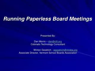 Running Paperless Board Meetings