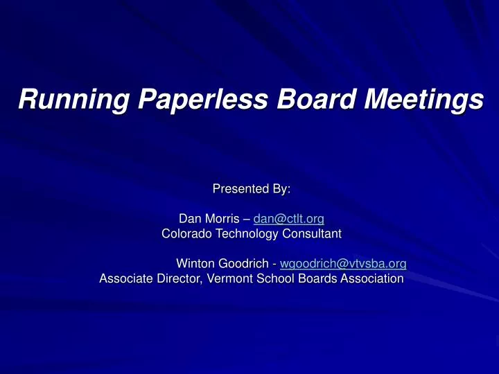 running paperless board meetings