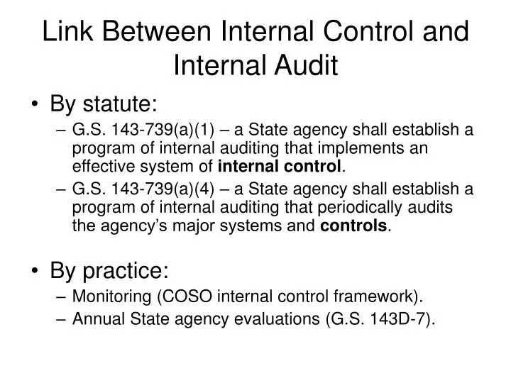 link between internal control and internal audit