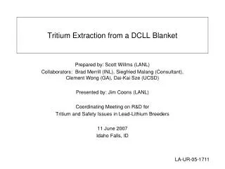 Tritium Extraction from a DCLL Blanket