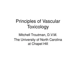 Principles of Vascular Toxicology