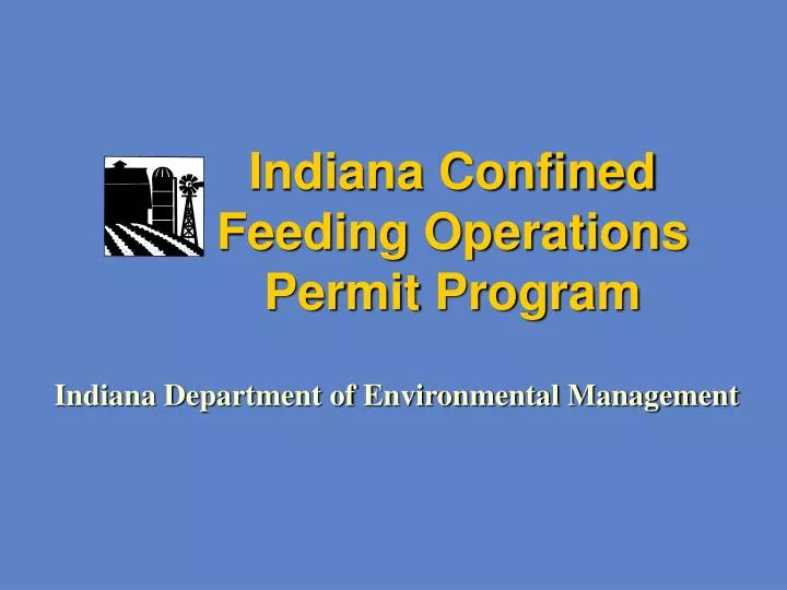 indiana confined feeding operations permit program