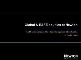 Global &amp; EAFE equities at Newton