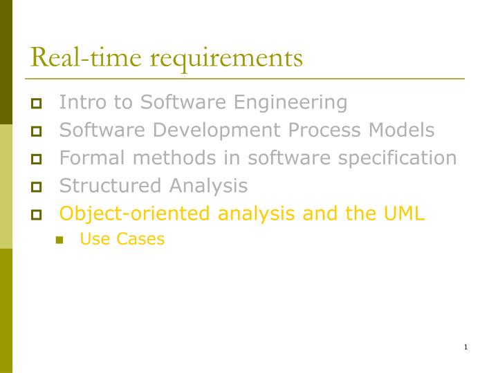 real time requirements
