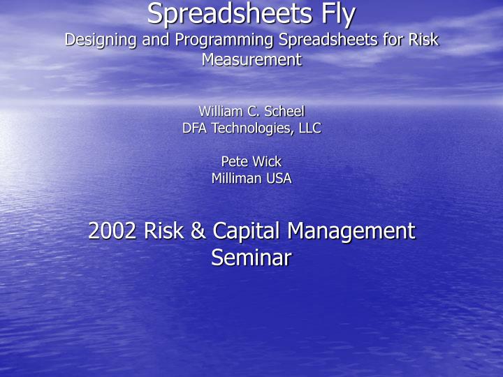 2002 risk capital management seminar