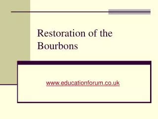 Restoration of the Bourbons