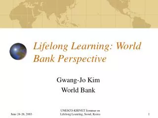 Lifelong Learning: World Bank Perspective