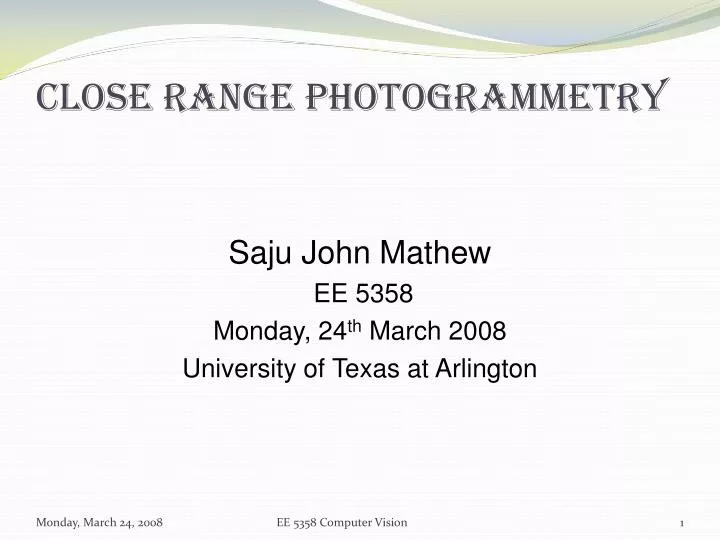 close range photogrammetry