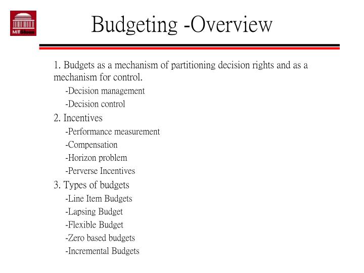 budgeting overview