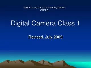 Digital Camera Class 1