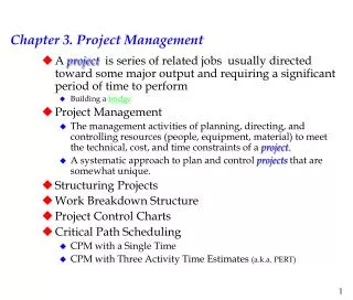 Chapter 3. Project Management