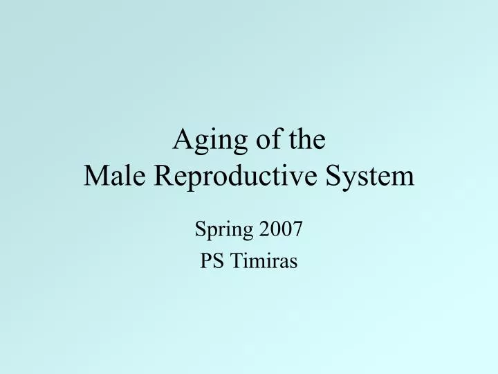 aging of the male reproductive system