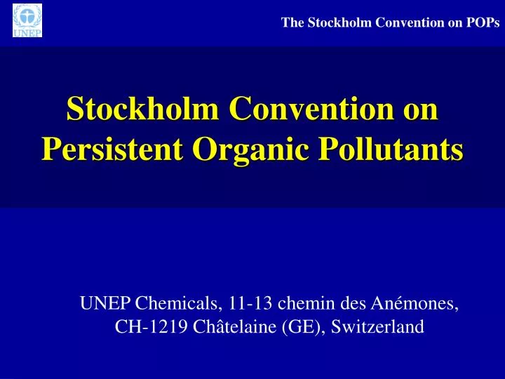 stockholm convention on p ersistent organic pollutants