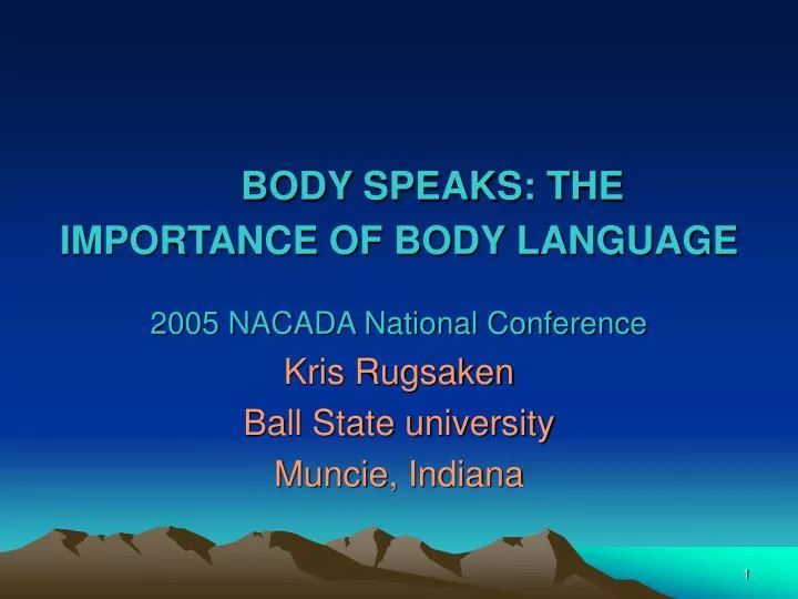 body speaks the importance of body language