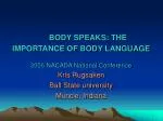 BODY SPEAKS: THE IMPORTANCE OF BODY LANGUAGE