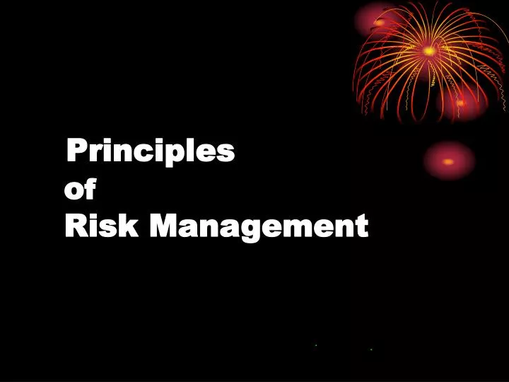 principles o f risk management