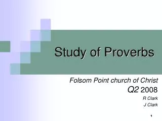 Study of Proverbs