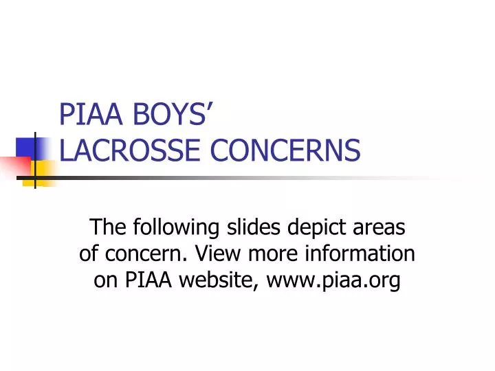 piaa boys lacrosse concerns