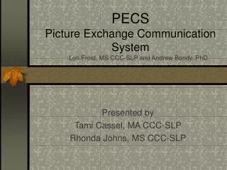 PECS Picture Exchange Communication System