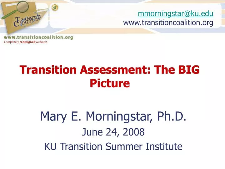 transition assessment the big picture