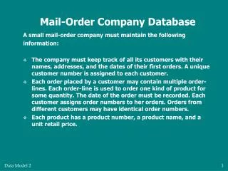 Mail-Order Company Database
