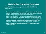 Mail-Order Company Database - slide 1