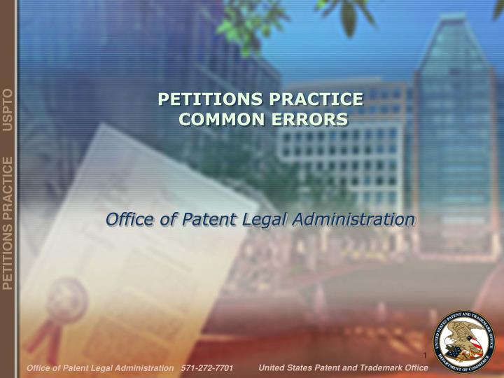 petitions practice common errors