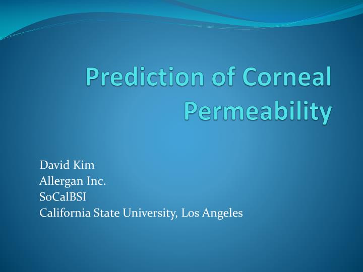 prediction of corneal permeability