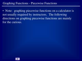 Graphing Functions - Piecewise Functions