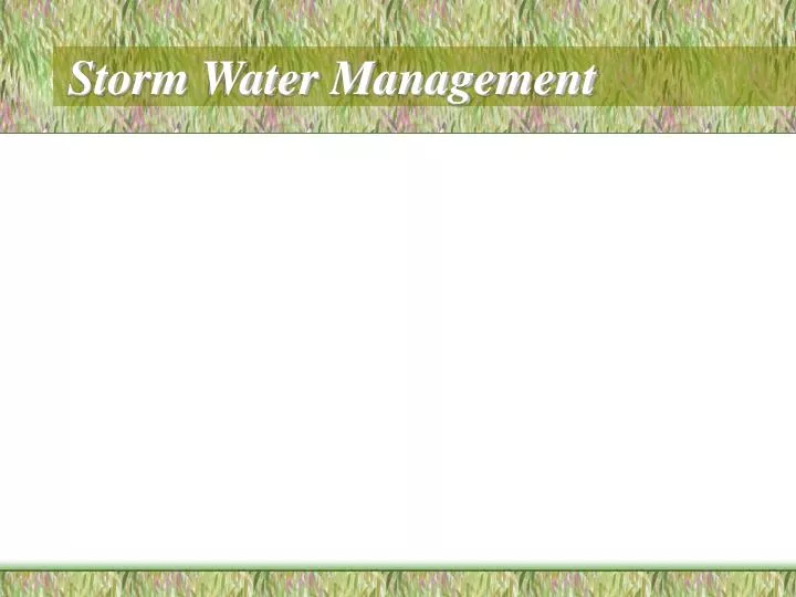 storm water management