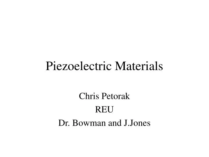 piezoelectric materials