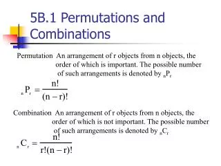 5B.1 Permutations and Combinations