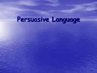 Persuasive Language