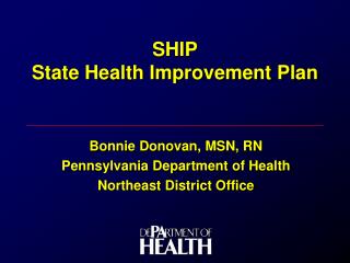 SHIP State Health Improvement Plan