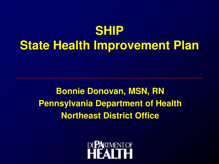 ship state health improvement plan