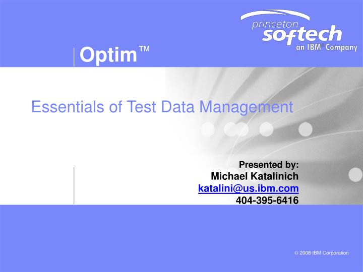 essentials of test data management