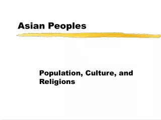 Asian Peoples