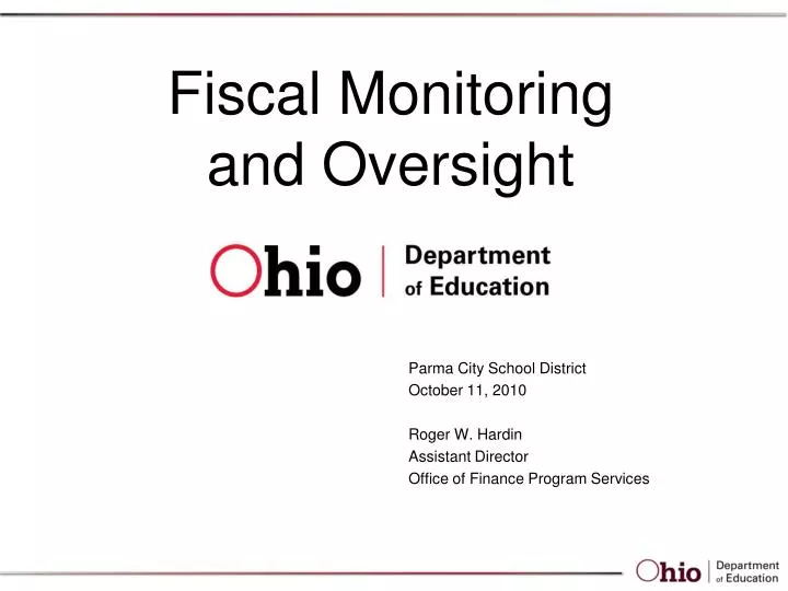 fiscal monitoring and oversight