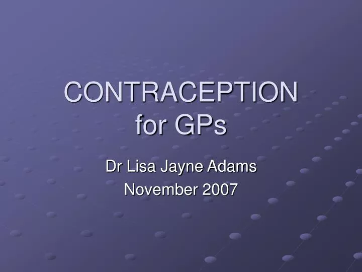 contraception for gps
