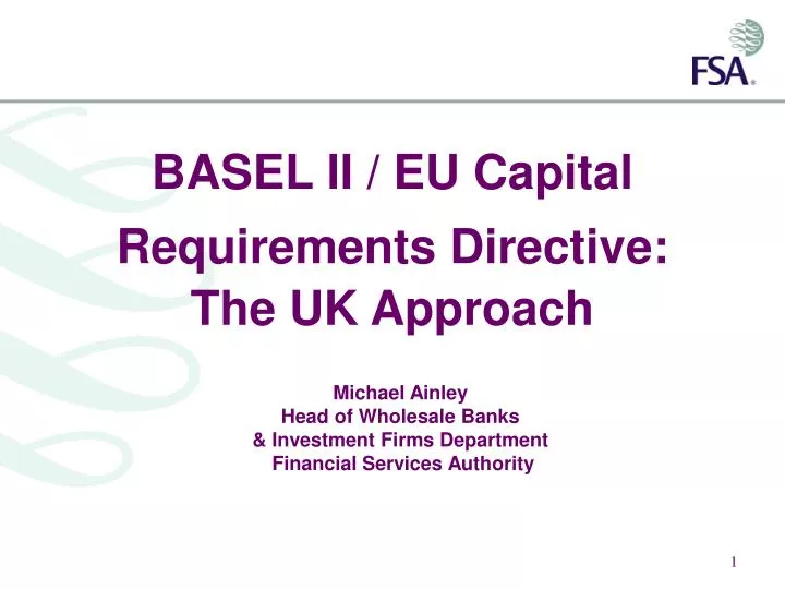 basel ii eu capital requirements directive the uk approach