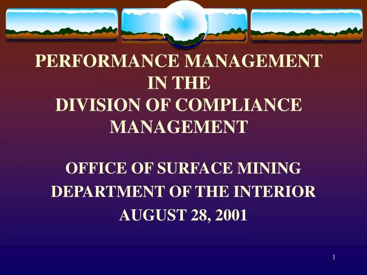 performance management in the division of compliance management