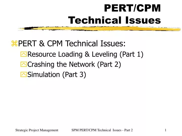 pert cpm technical issues
