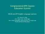 Congressional APA Caucus Education Summit - slide 1