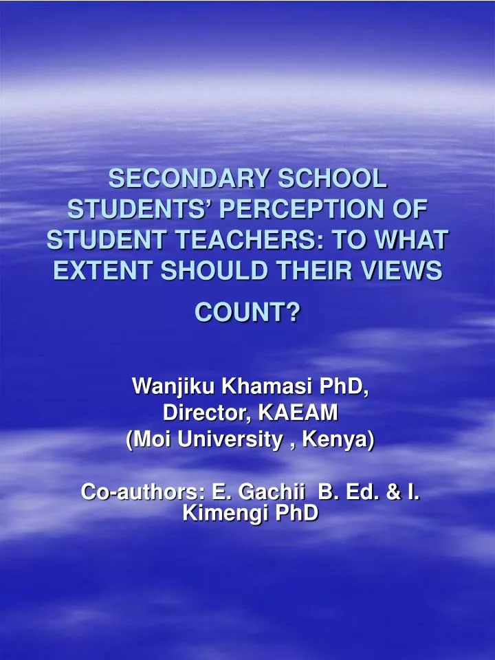 secondary school students perception of student teachers to what extent should their views count
