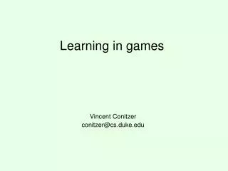 Learning in games